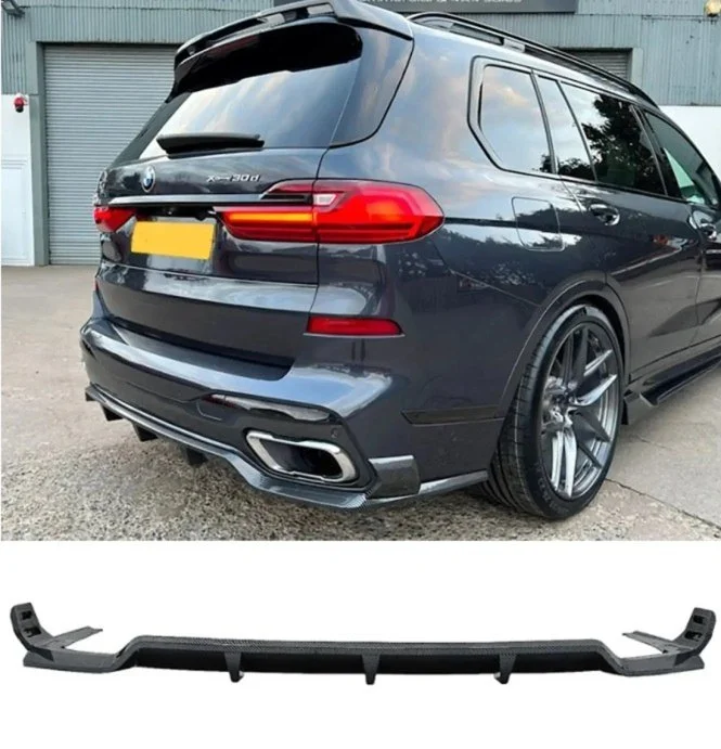 Carbon Look Black Knight Rear Diffuser for BMW X7 G07 (2018-2023) M Sport