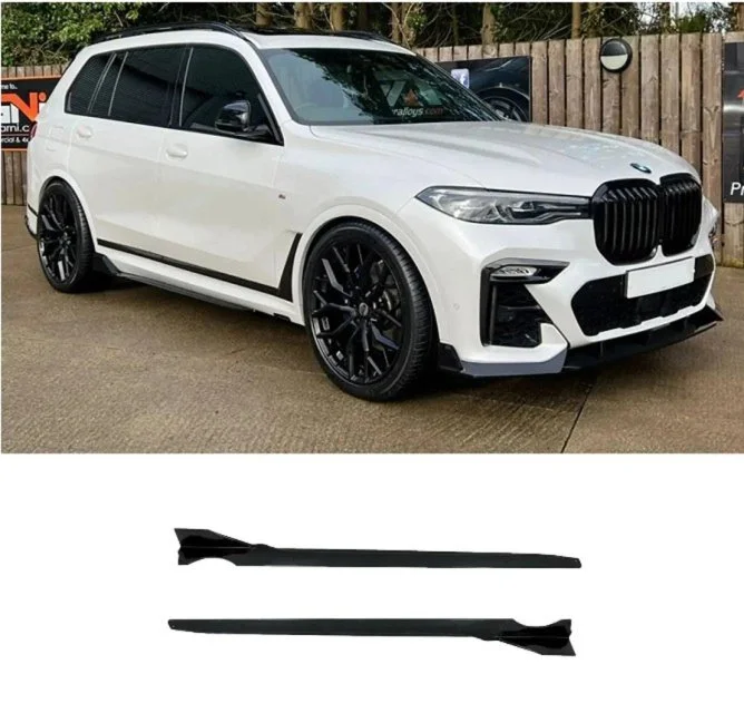 Gloss Black Black Knight Side Skirts for BMW X7 G07 (2018-2023) M Sport