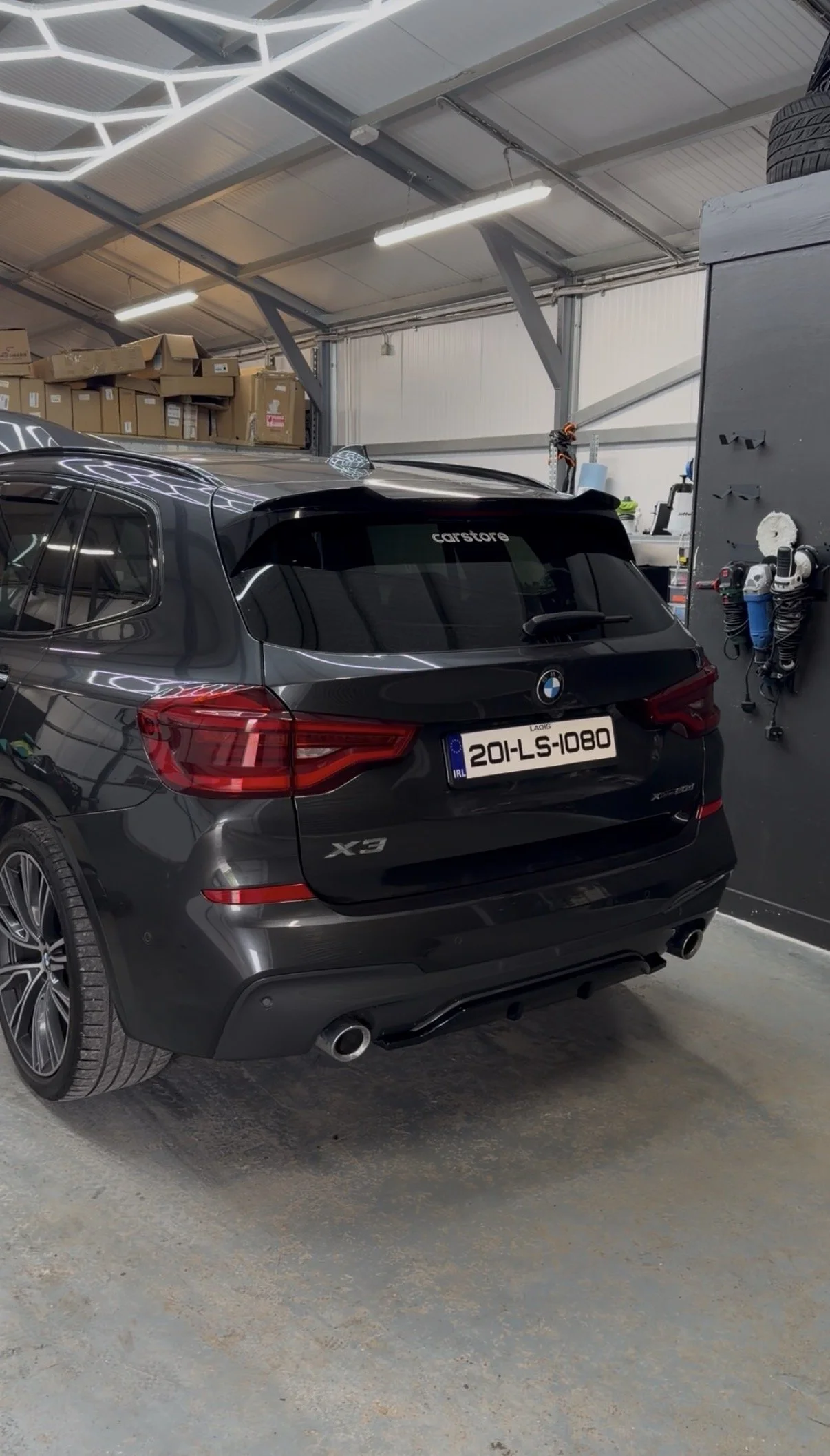BMW X3 Pre-LCI rear spoiler and diffuser gloss black fitted at Body Styling Ireland Galway