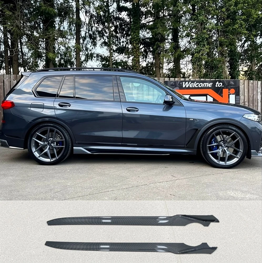 Carbon Look Black Knight Side Skirts for BMW X7 G07 (2018-2023) M Sport
