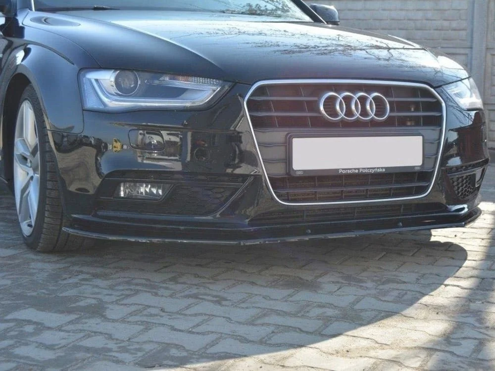 Gloss Black V.1 Front Splitter for Audi A4 B8 Facelift Sedan & Avant (2011-2015)