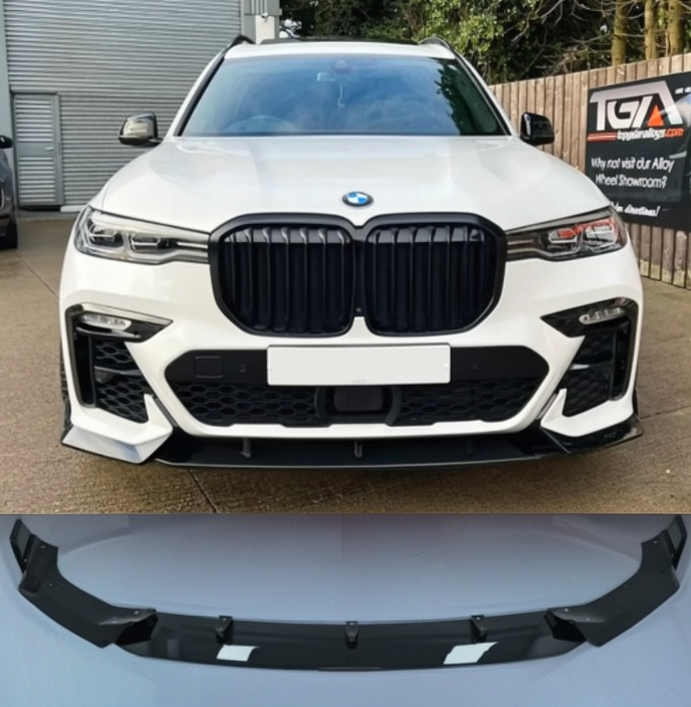 Gloss Black Black Knight Front Splitter for BMW X7 G07 (2018-2023) M Sport
