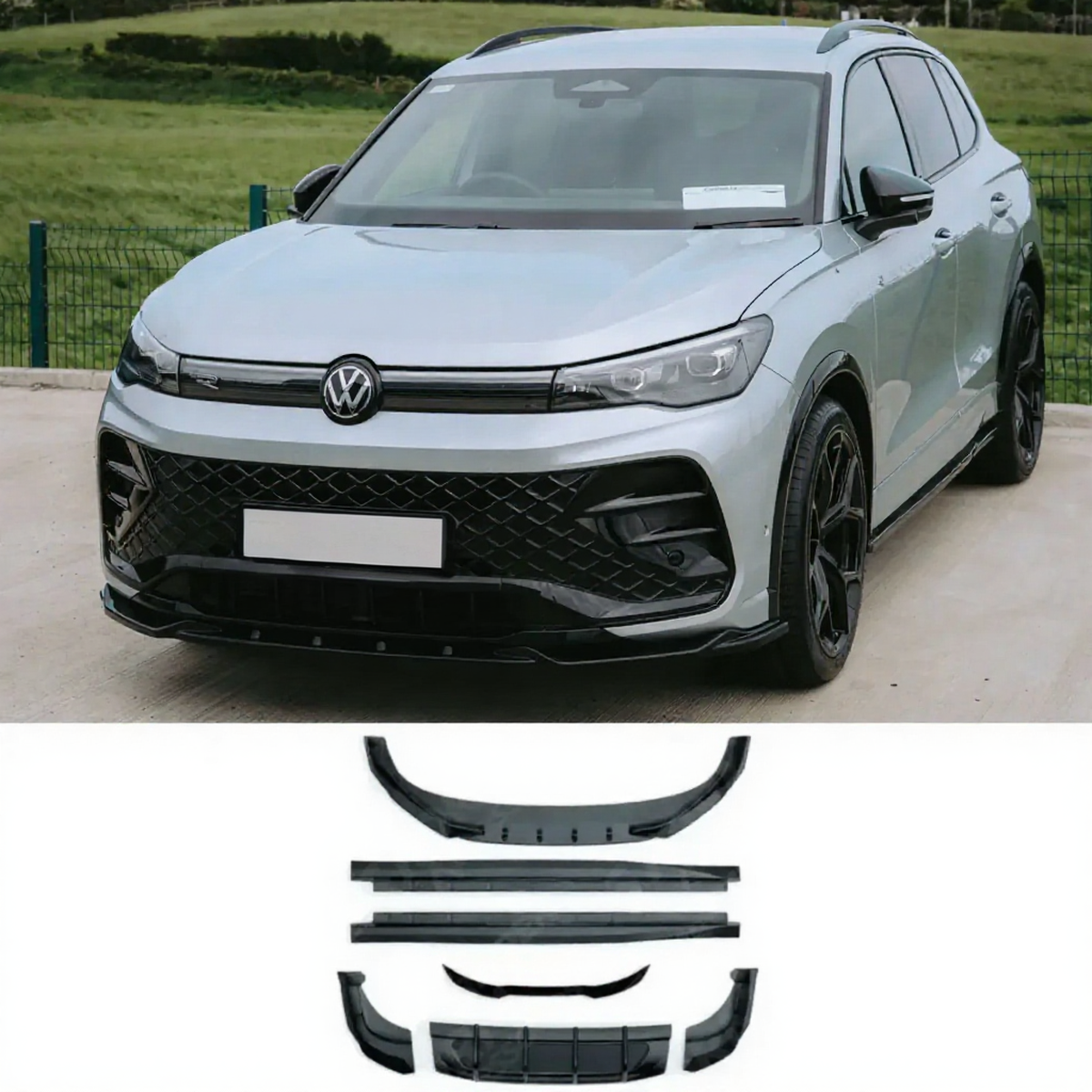 VW Tiguan Mk3 R-Line Aero Body Kit, Gloss Black
