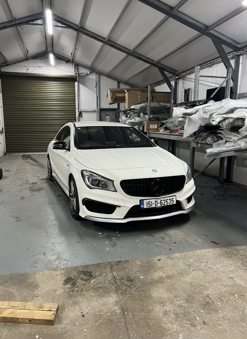Mercedes CLA45 W117 GT style gloss black grille fitted at Body Styling Ireland Galway
