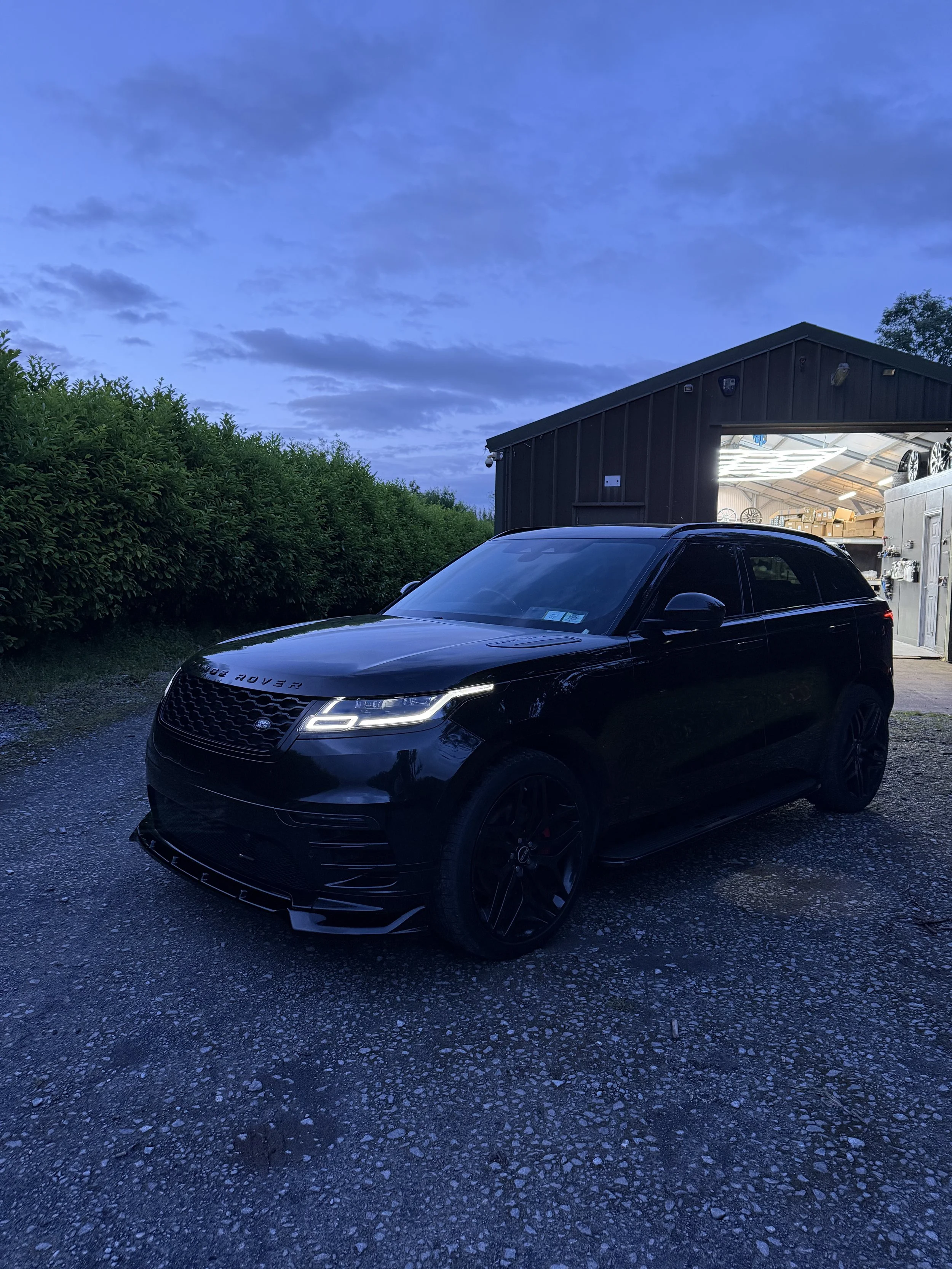 Range Rover Velar with full body kit and side steps fitted at Body Styling Ireland workshop in Craughwell, Galway