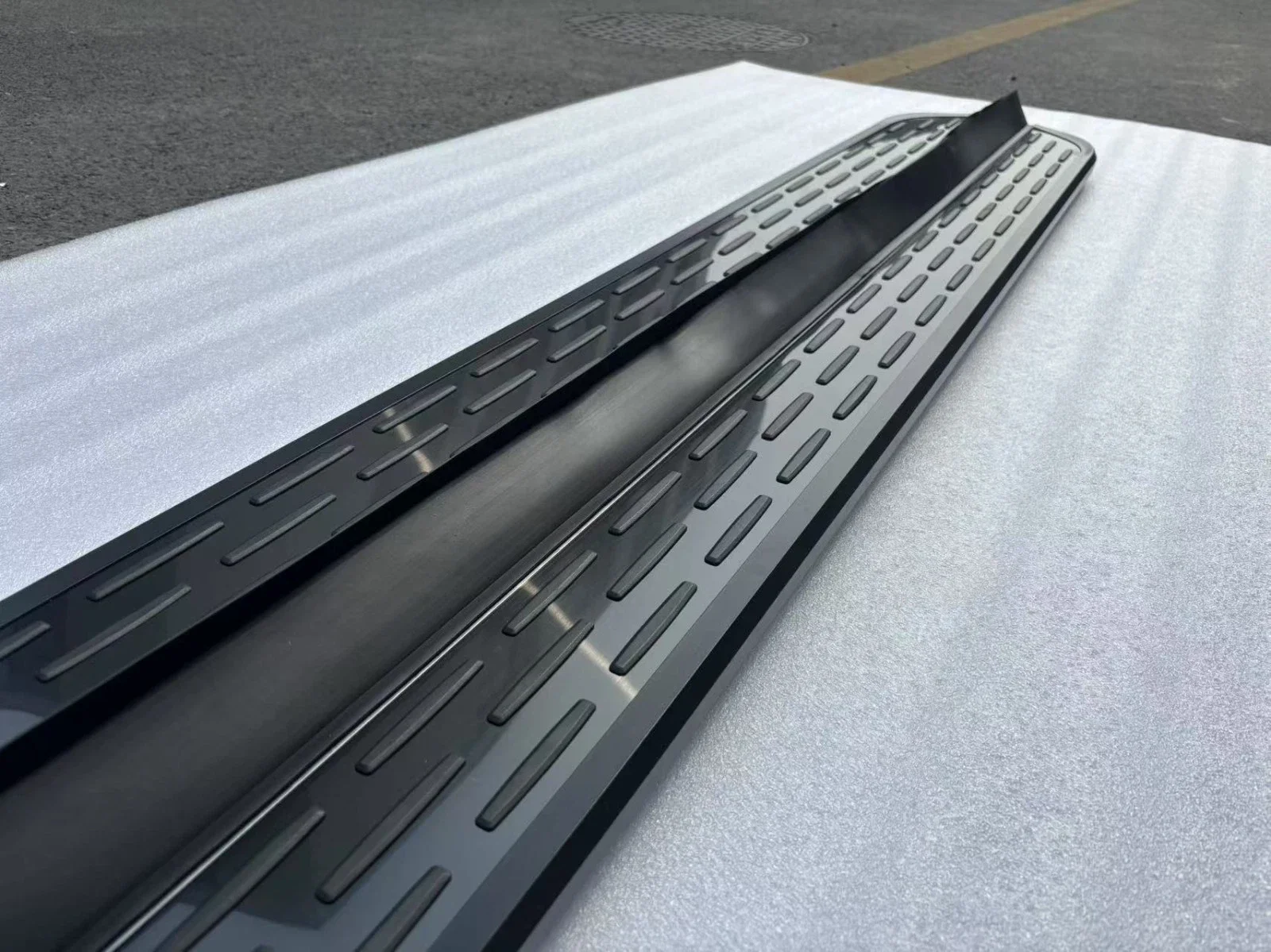 Black Side Steps Running Boards Pair Audi Q7 2016-2024