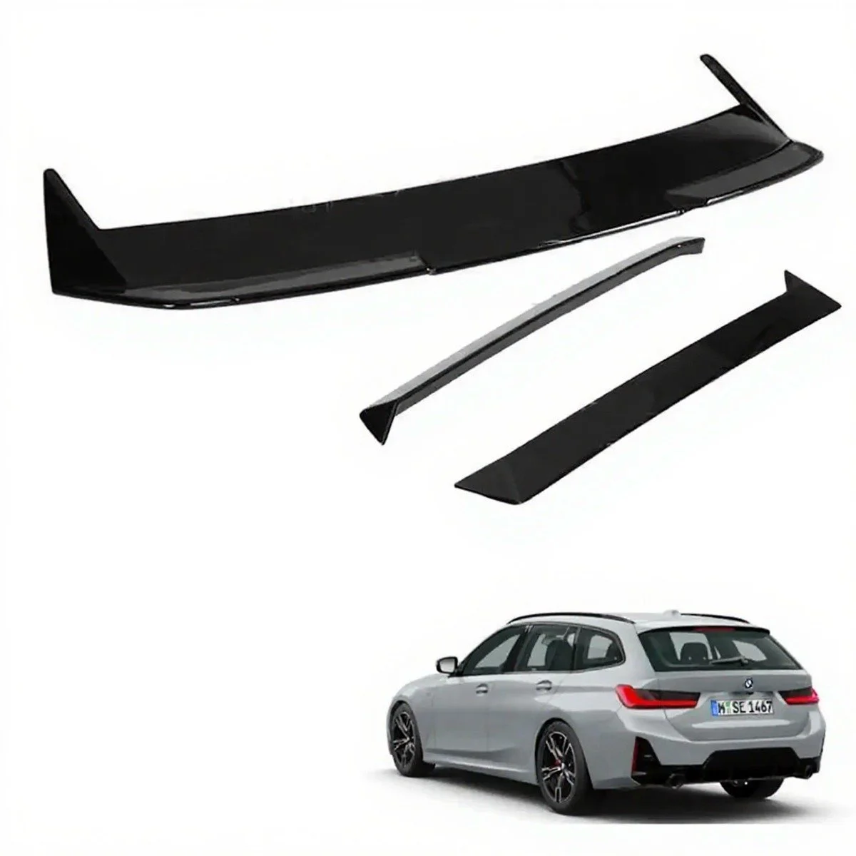 Gloss Black V2 Rear Spoiler for BMW 3 Series Touring G21 (2018+)