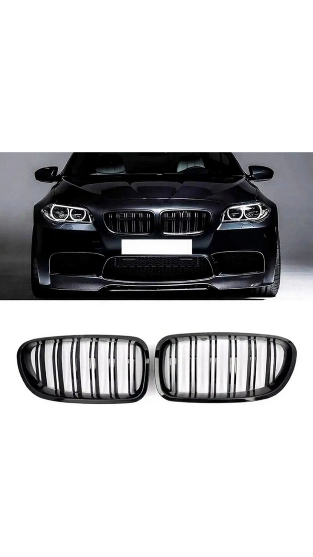 FRONT GRILL IN GLOSS BLACK For BMW 5 Series F10 (2009-2017)