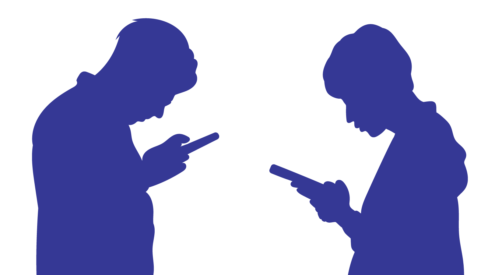 Digital Storytelling & Re-Entry Support Image - animated icon - two youths looking on their phone