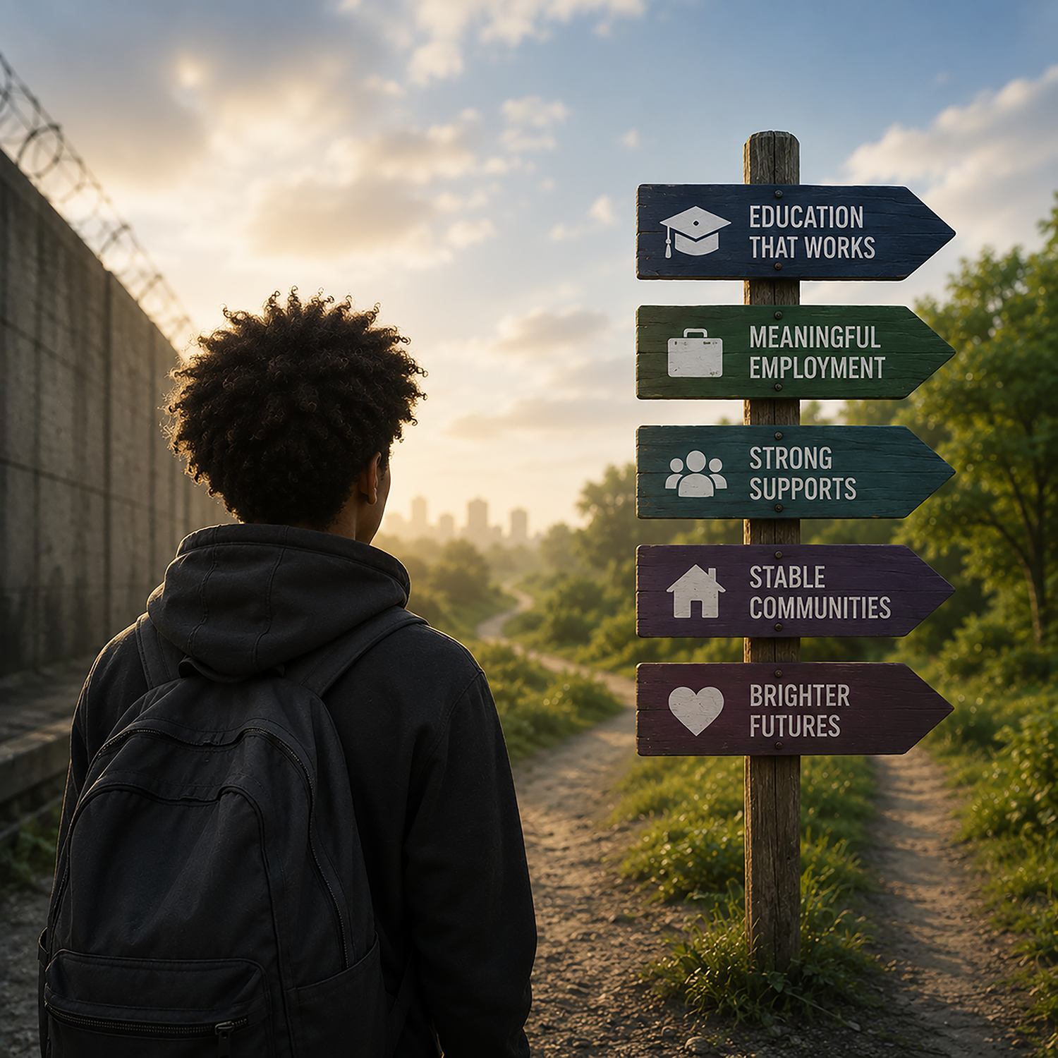 Youth looking toward opportunities for a brighter future.