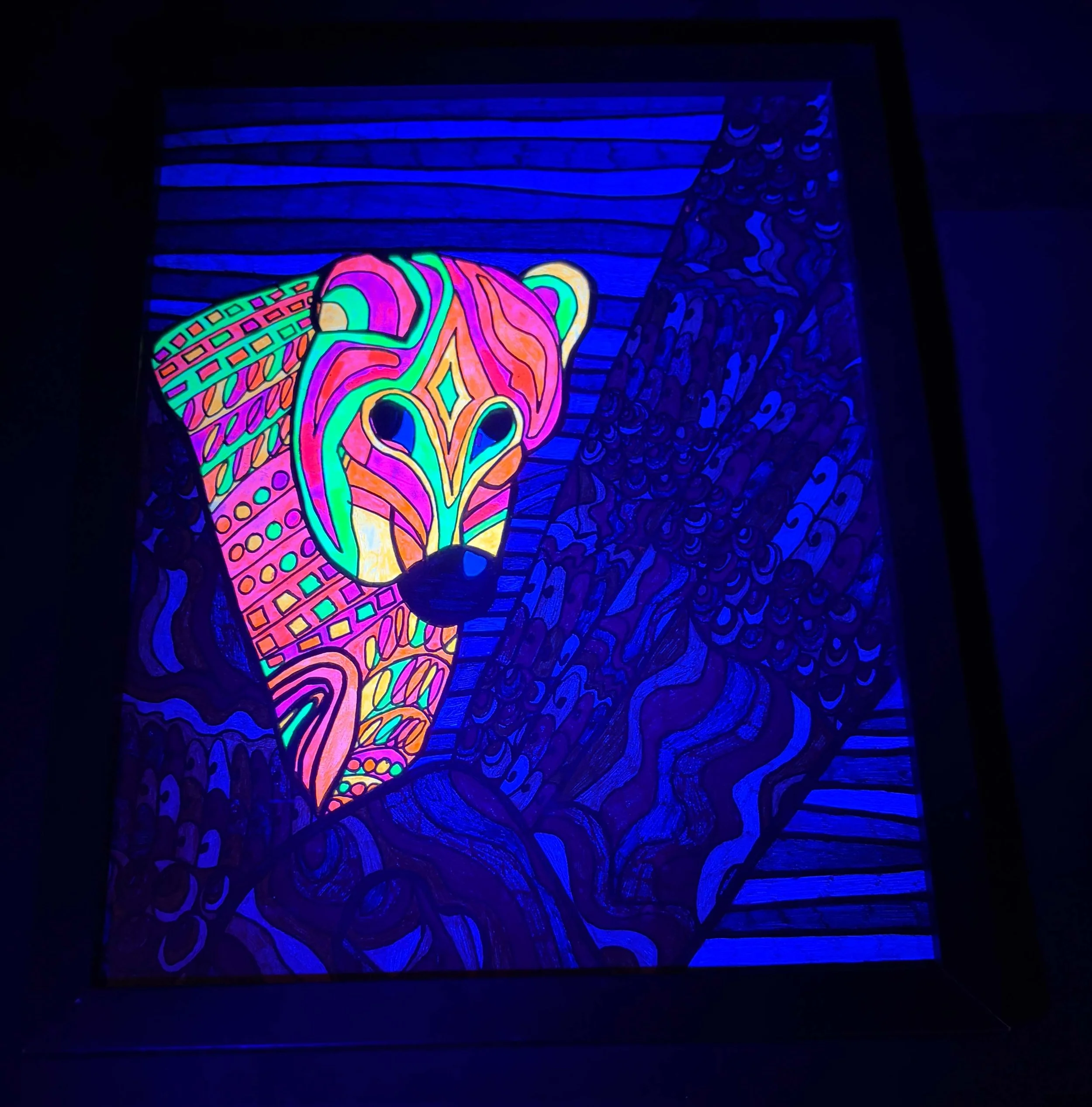 neon weasel in a tree blacklight 2.jpg