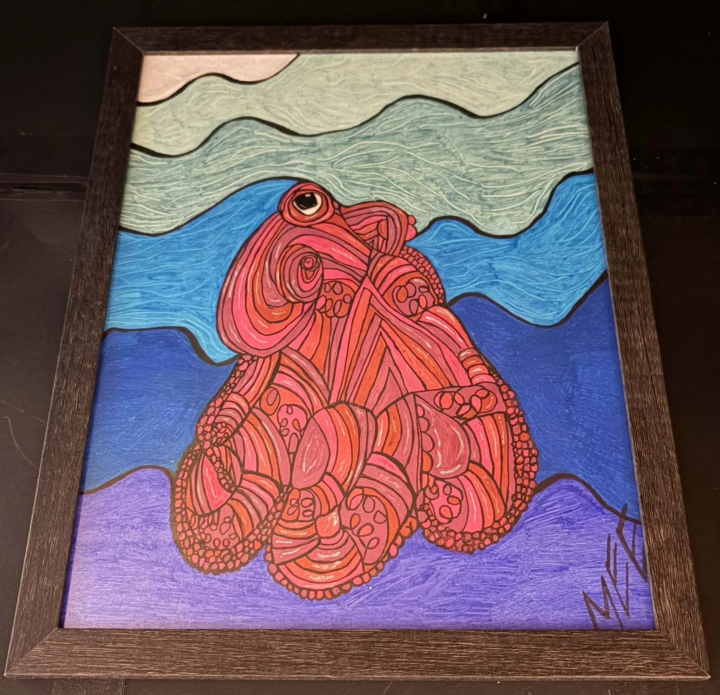 Deep Red Octopus(Click or hover over image for Close up)