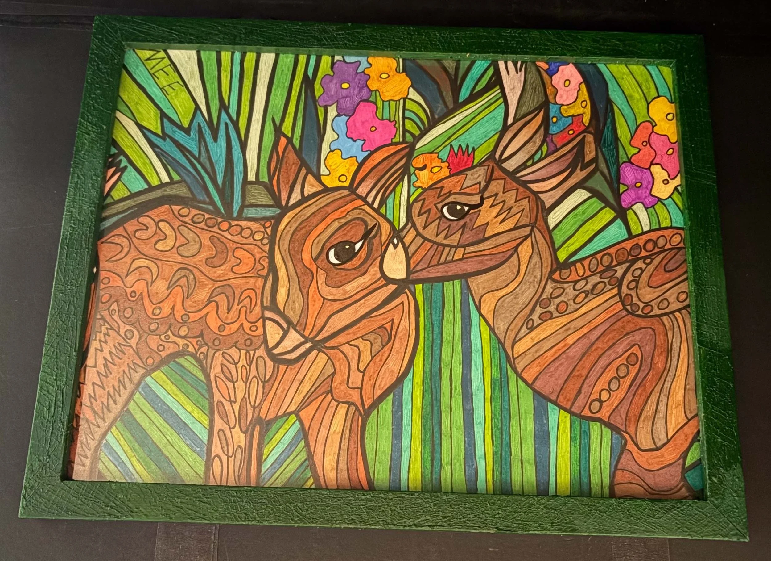 Two Deer (Click  or hover over image  for Close up)