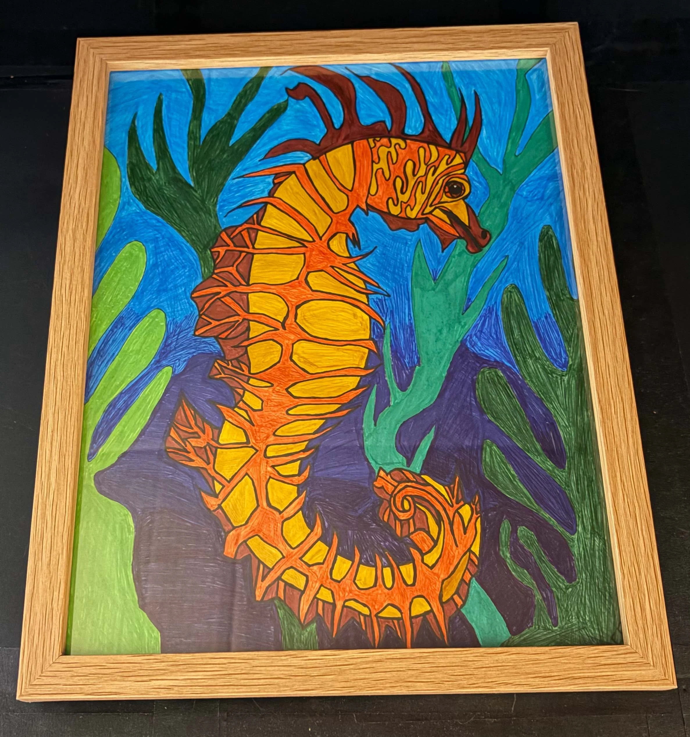Mustard Yellow Plated Seahorse(Click or hover over image for Close up)