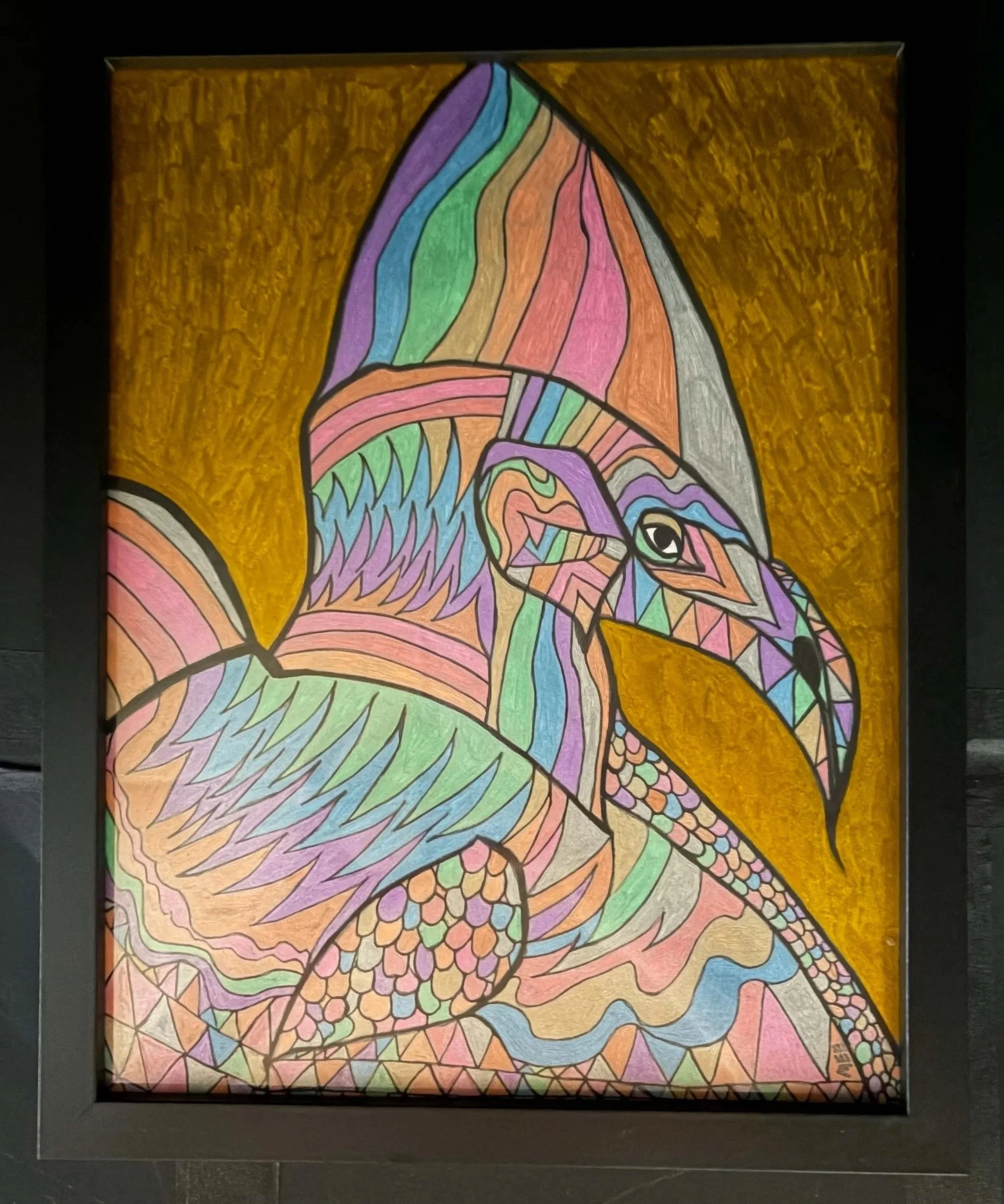Metallic Side View Cassowary(Click or hover over image for Close up)