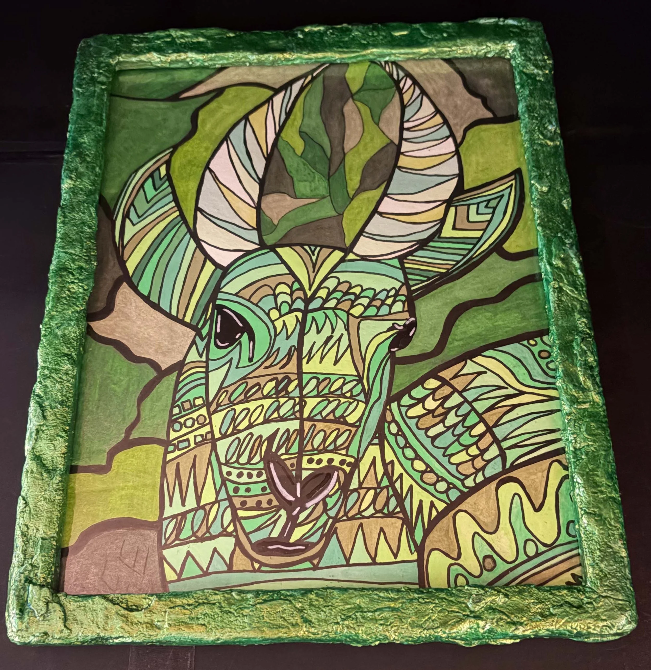 Green Antilope with Spiderweb(Click or hover over image for Close up)