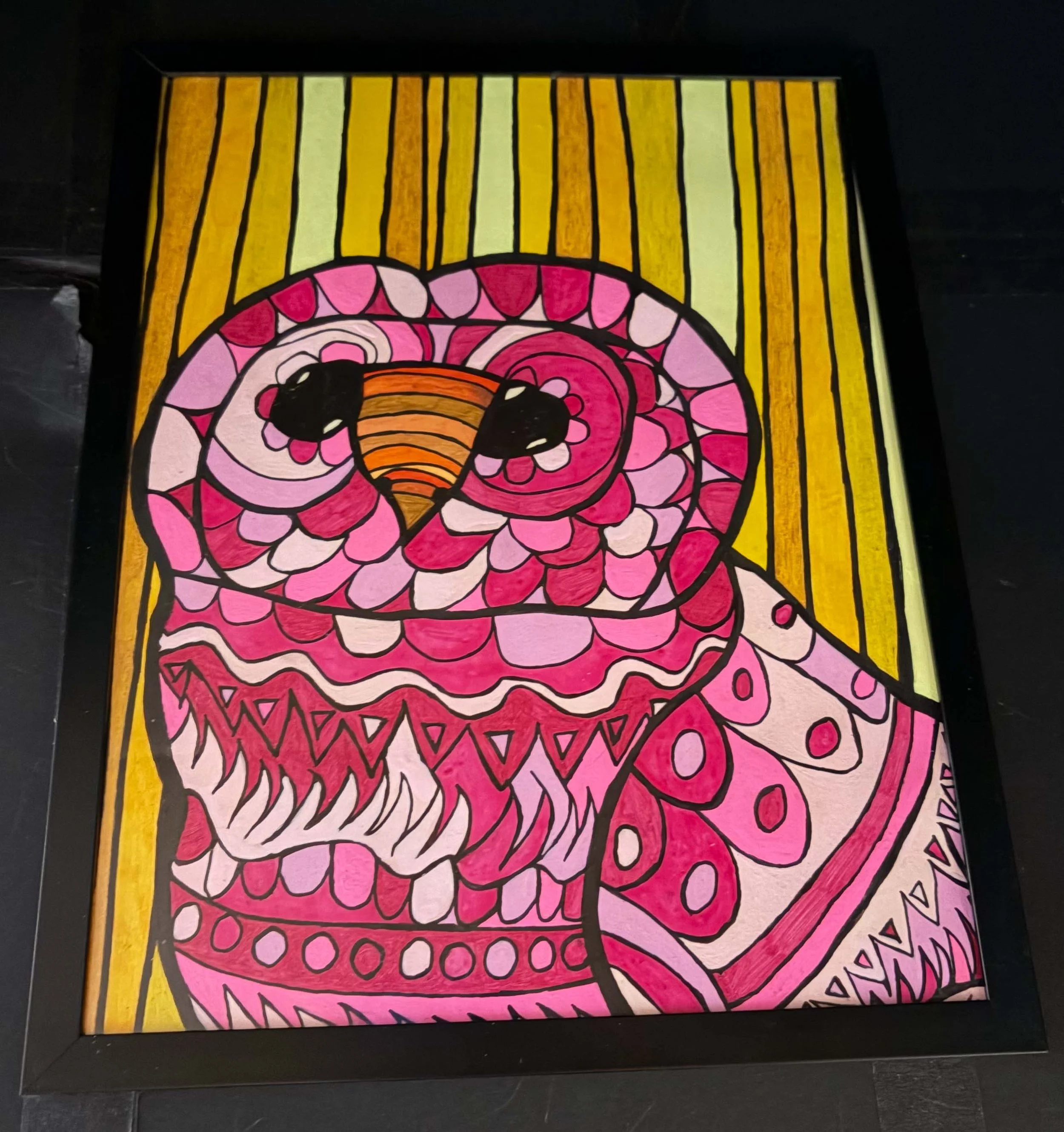 Pink Owl(Click  or hover over image  for Close up)