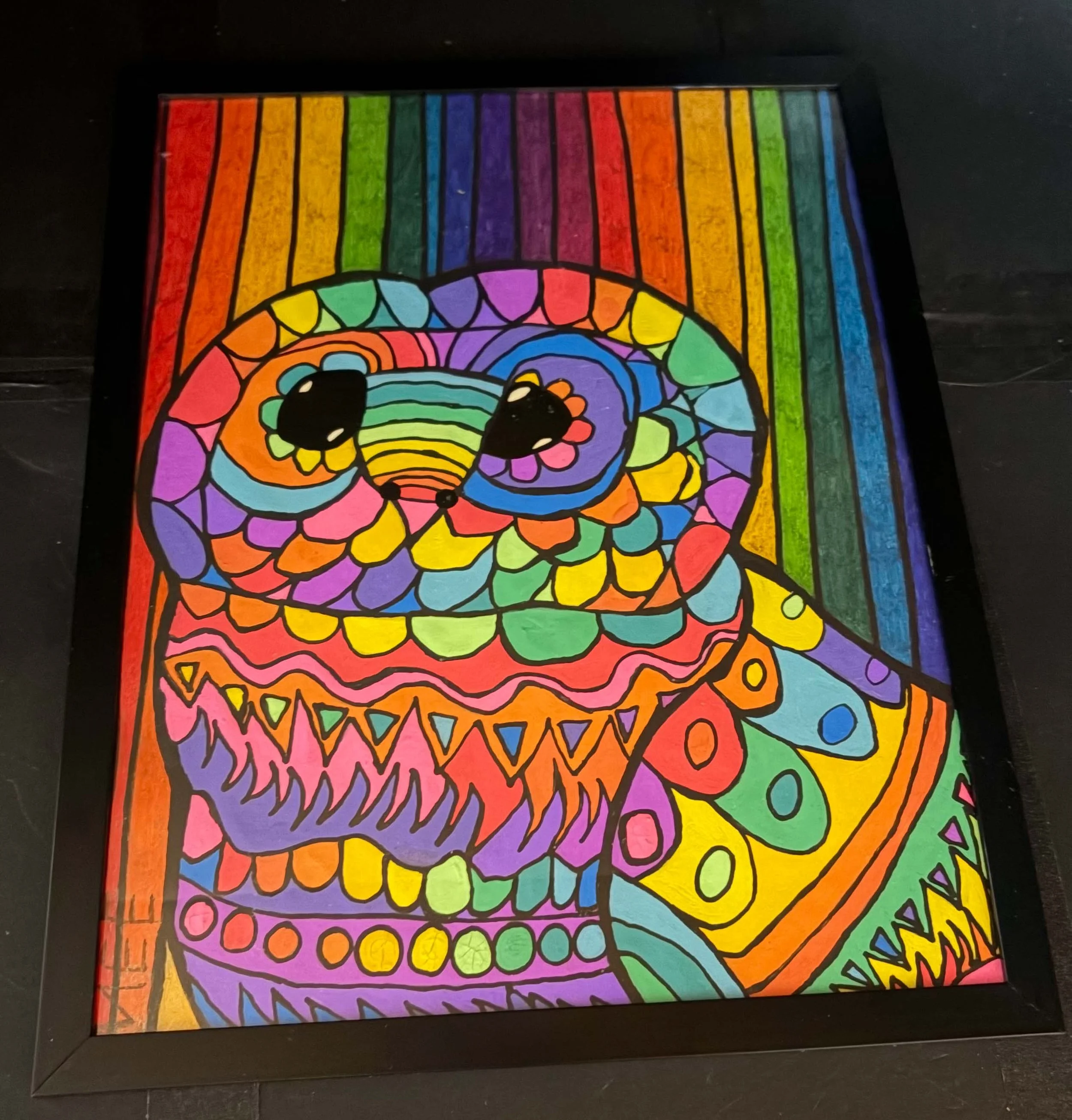 Bright Striped Rainbow Owl(Click  or hover over image  for Close up)