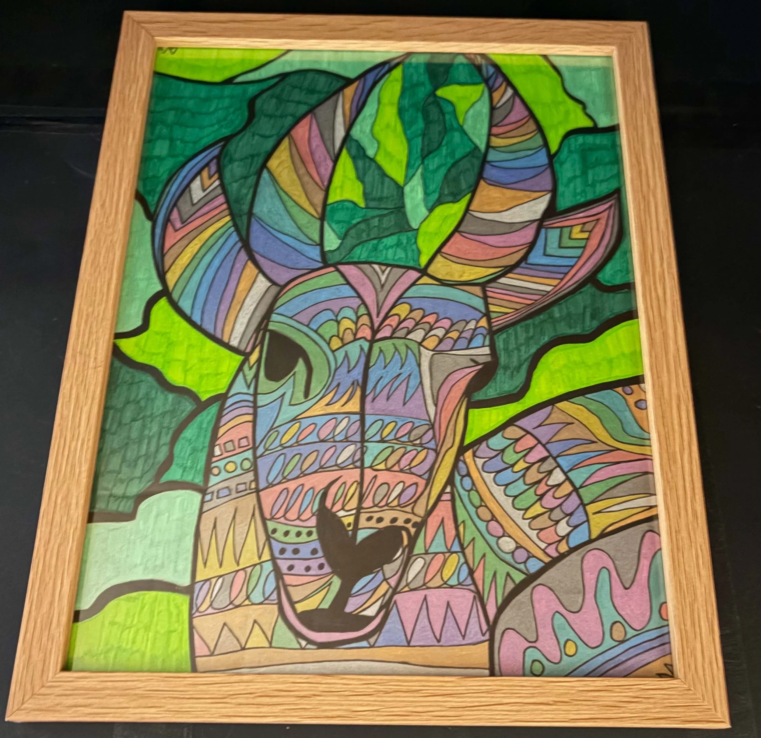 Metallic Antelope with a Green Background(Click or hover over image for Close up)