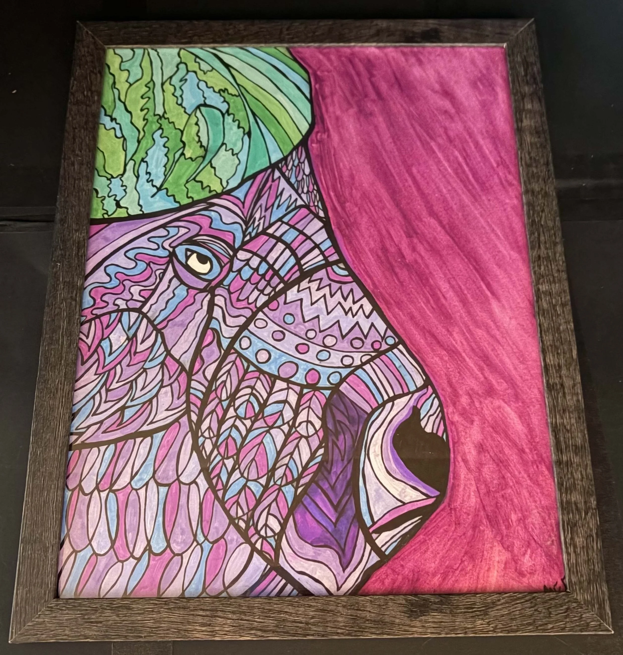 Purple Side View Buffalo(Click or hover over image for Close up)