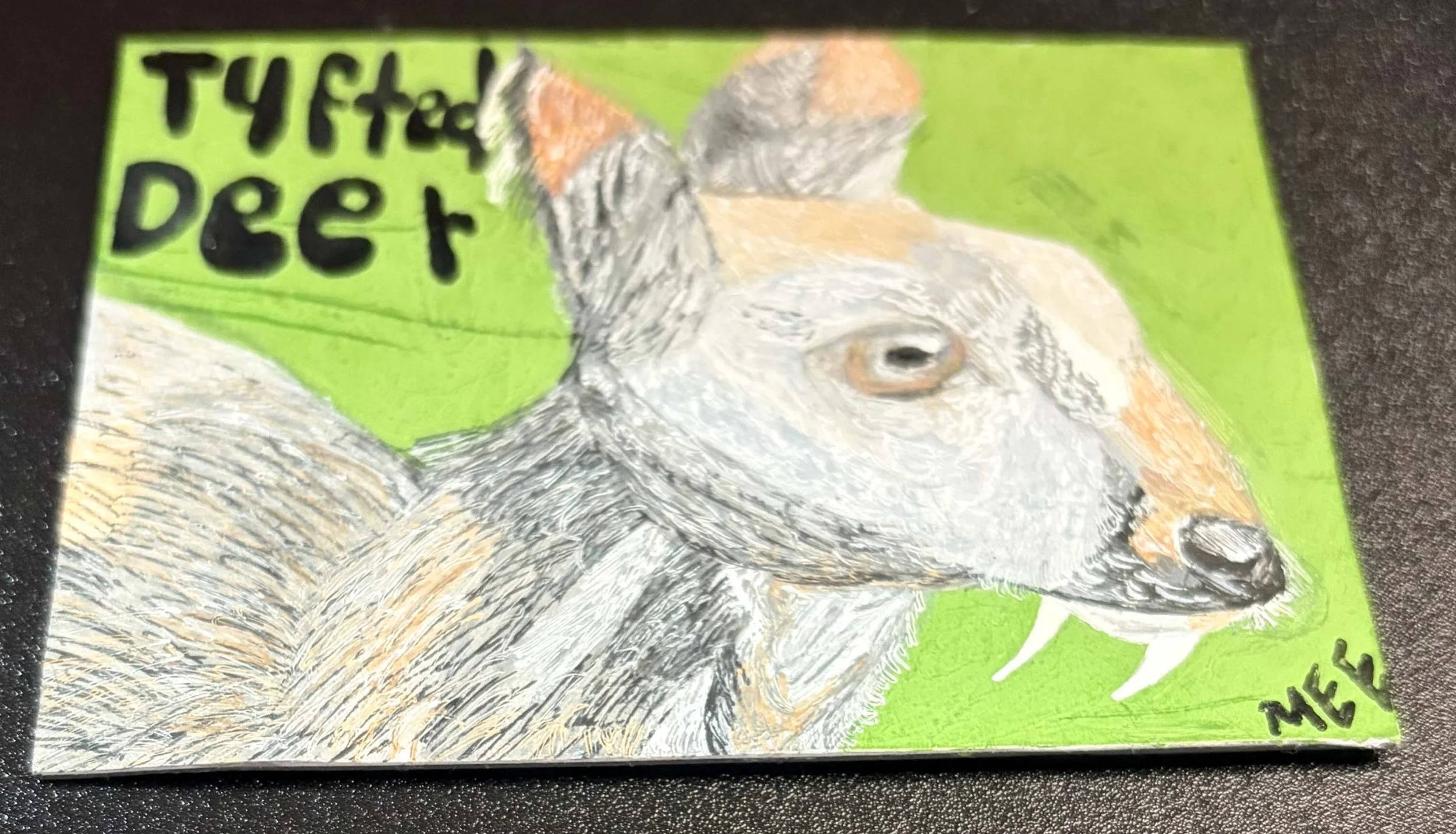 Green Tufted Deer Magnet