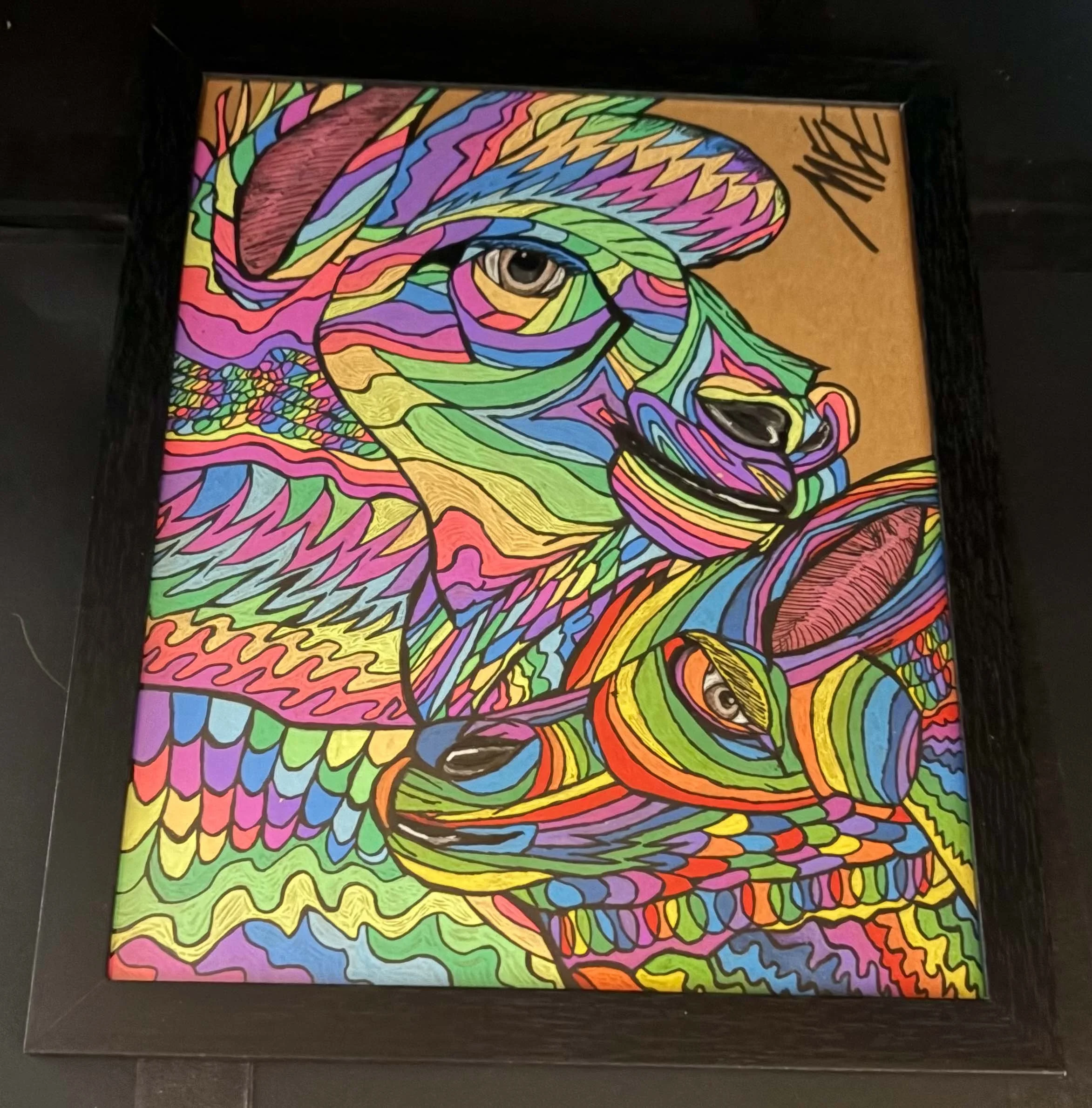 Rainbow Llama Momma and Baby(Click or hover over image for Close up)