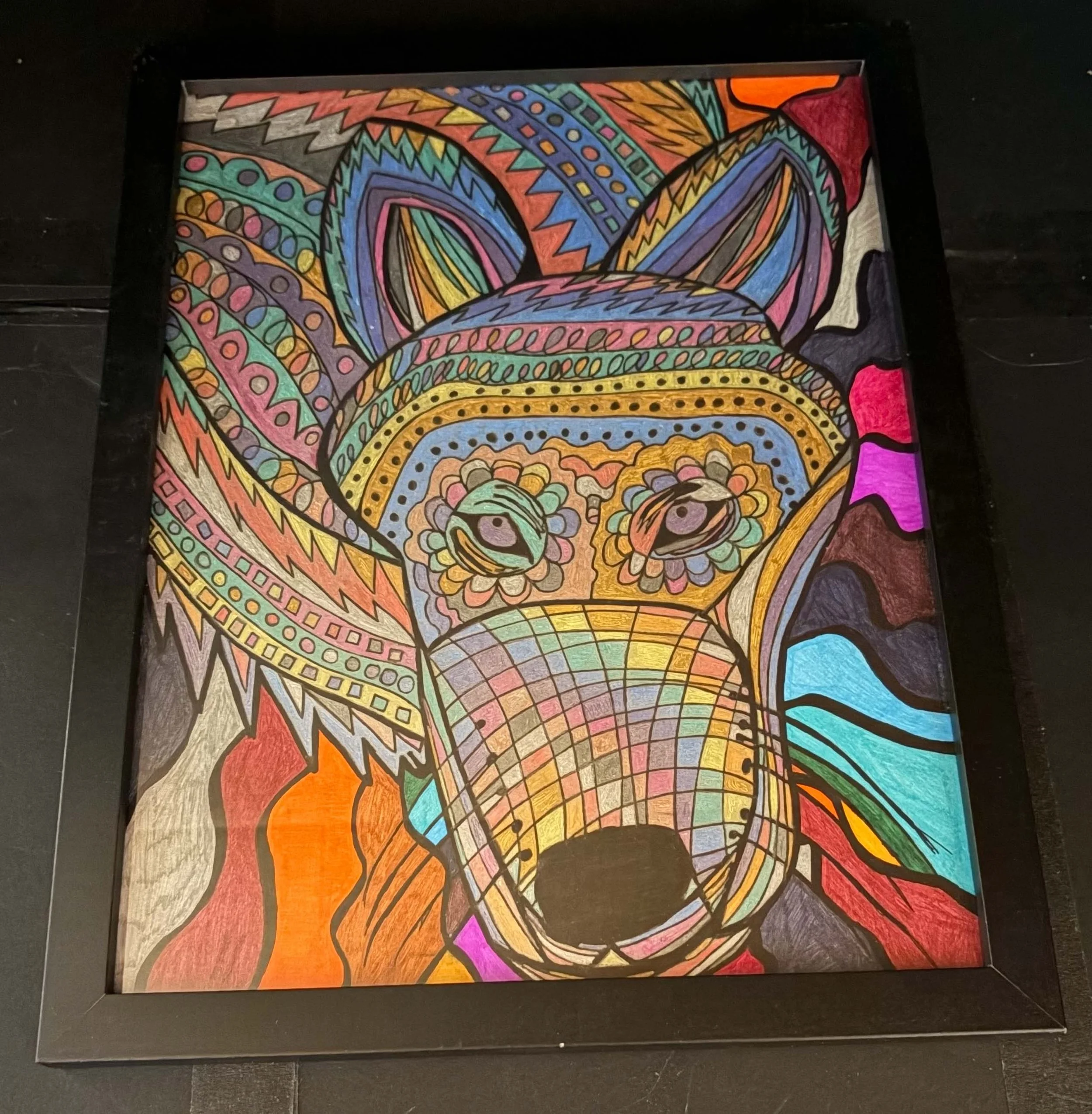 Glaring Wolf(Click  or hover over image  for Close up)