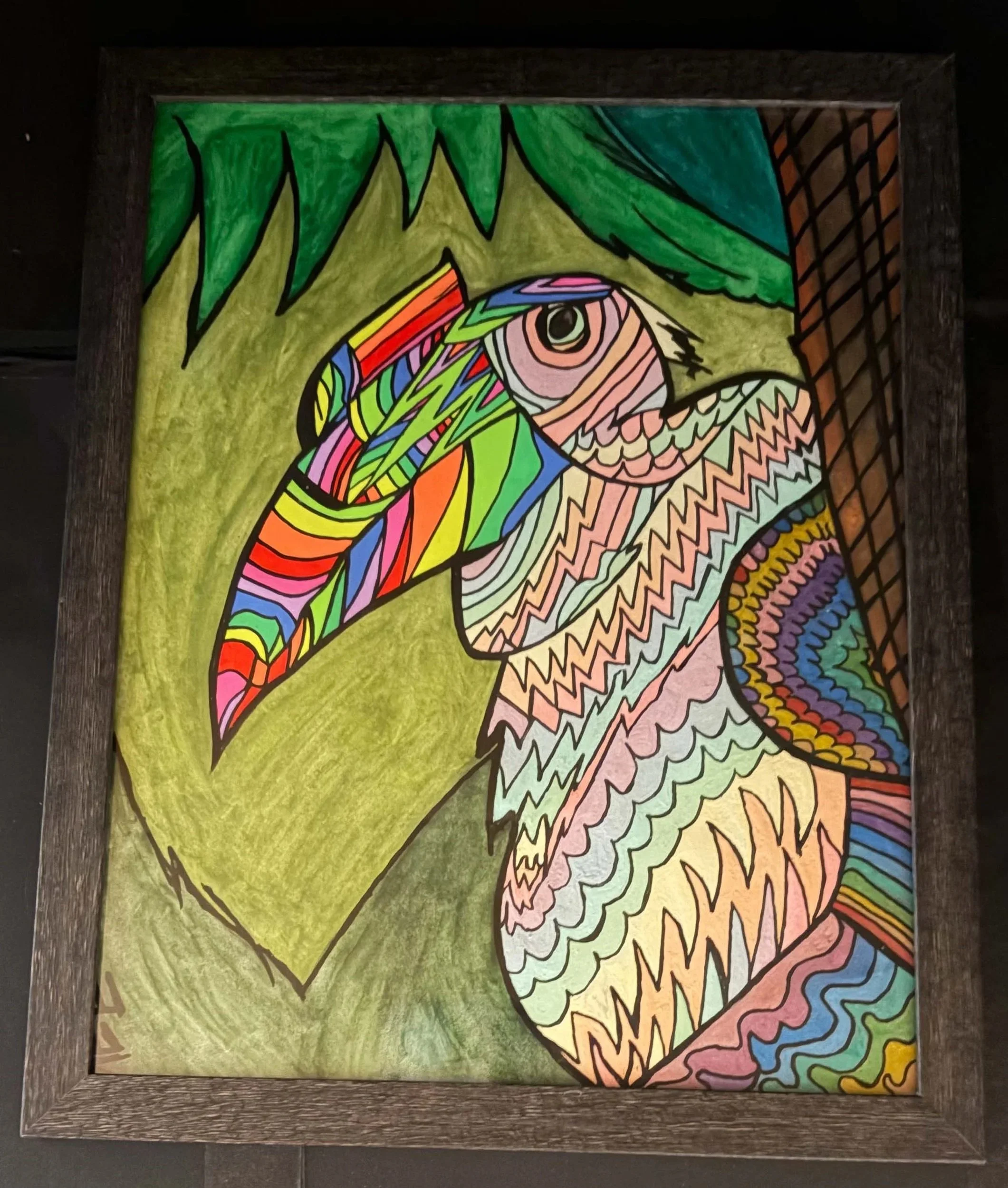 Pastel Toucan(Click  or hover over image  for Close up)
