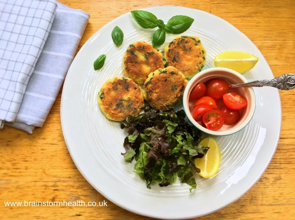 Brainy Salmon and Spinach Fish Cakes