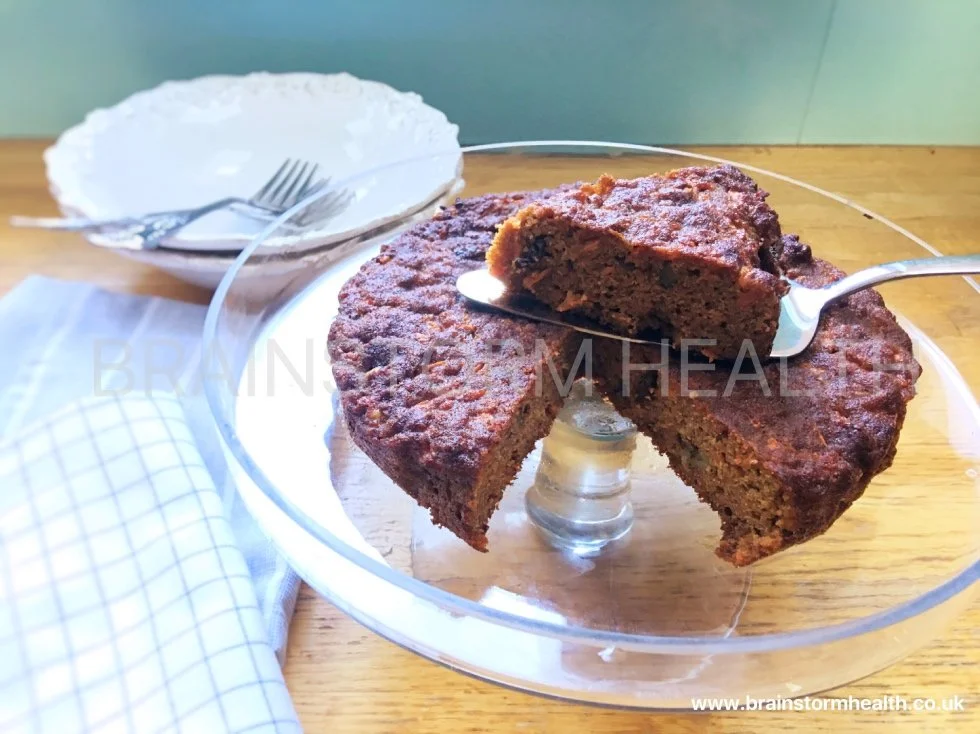 Grain-Free, Nut-Free, and Dairy-Free Carrot and Raisin Cake