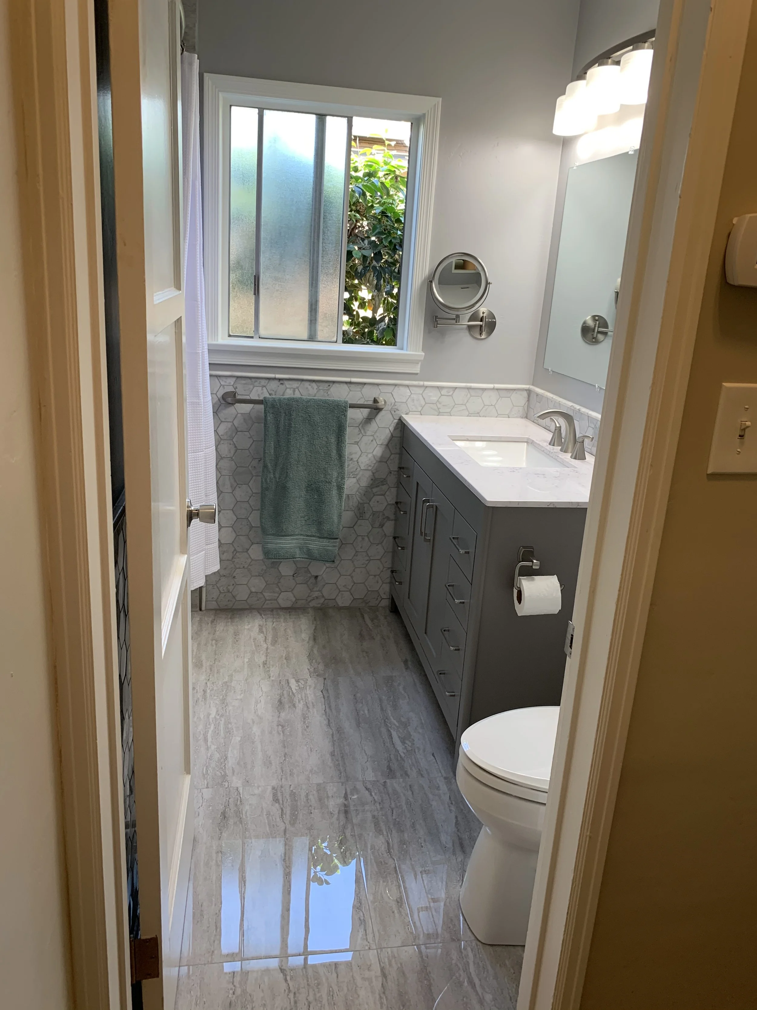 Remodeled 1940s guest bathroom