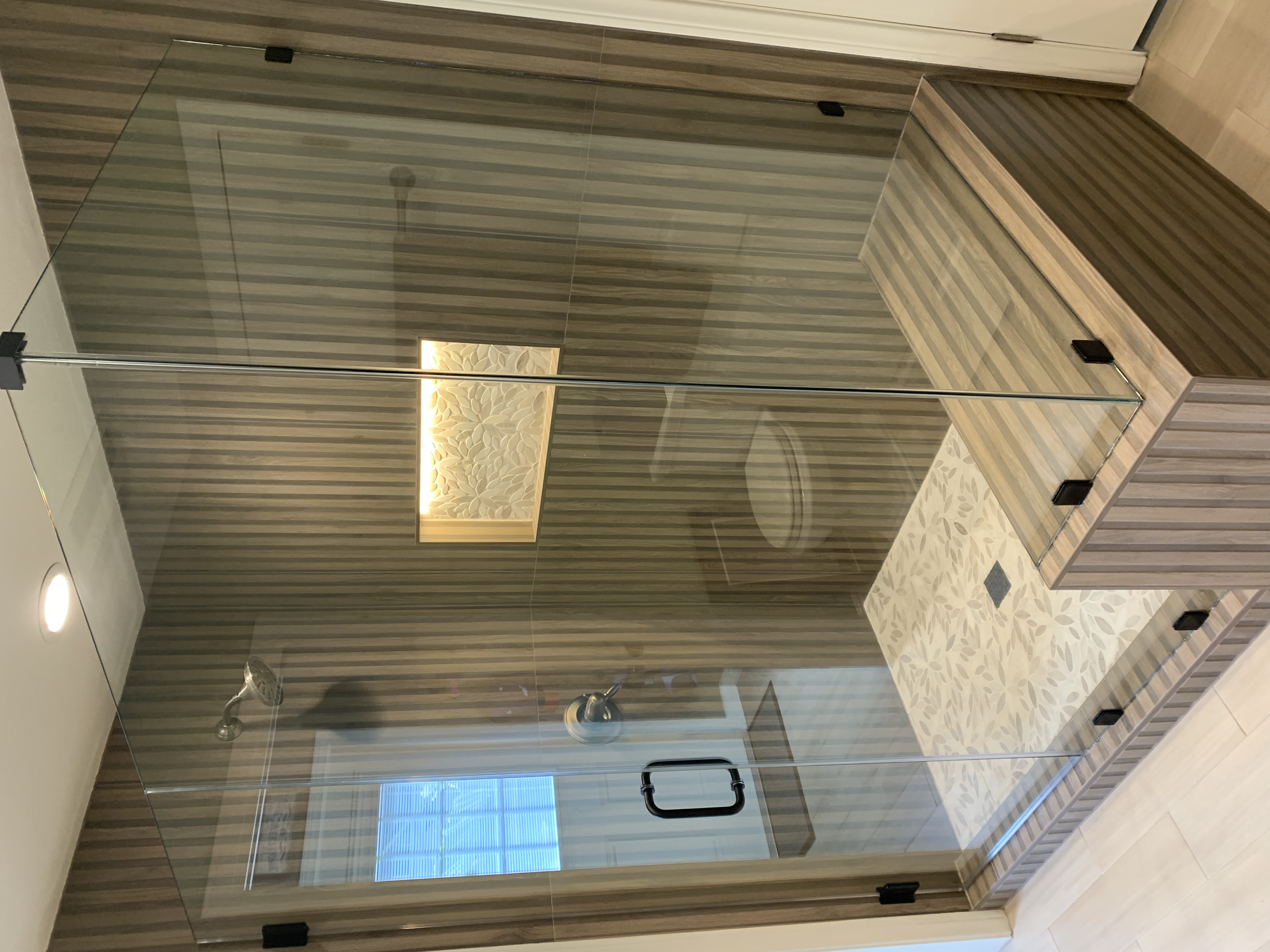 Completed shower with glass installed