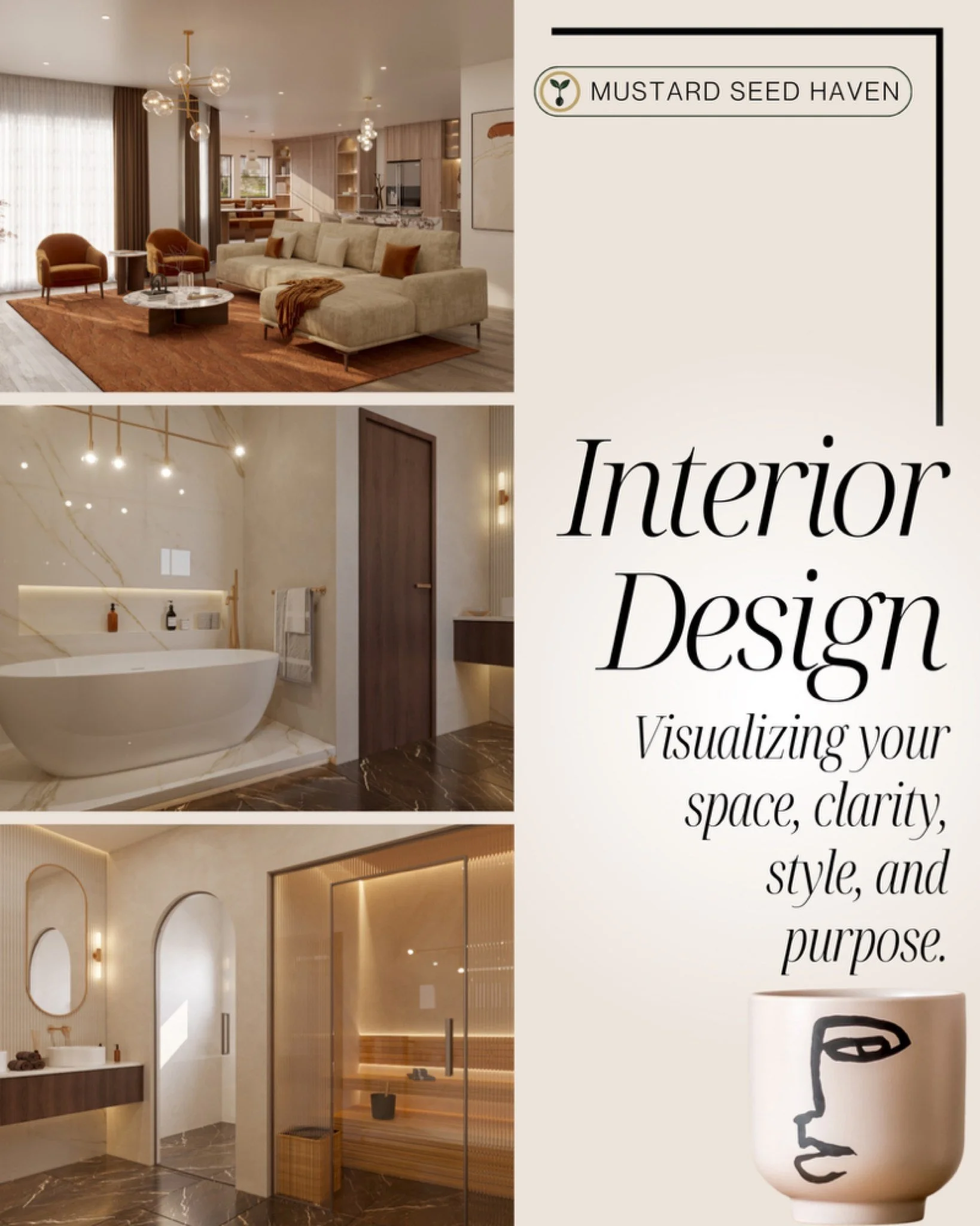 Interior Design that brings clarity before commitment.

Most people renovate with hope.
Our clients renovate with certainty.

This carousel shows a real Mustard Seed Haven deliverable &mdash; the same structure we provide to homeowners, investors, bu