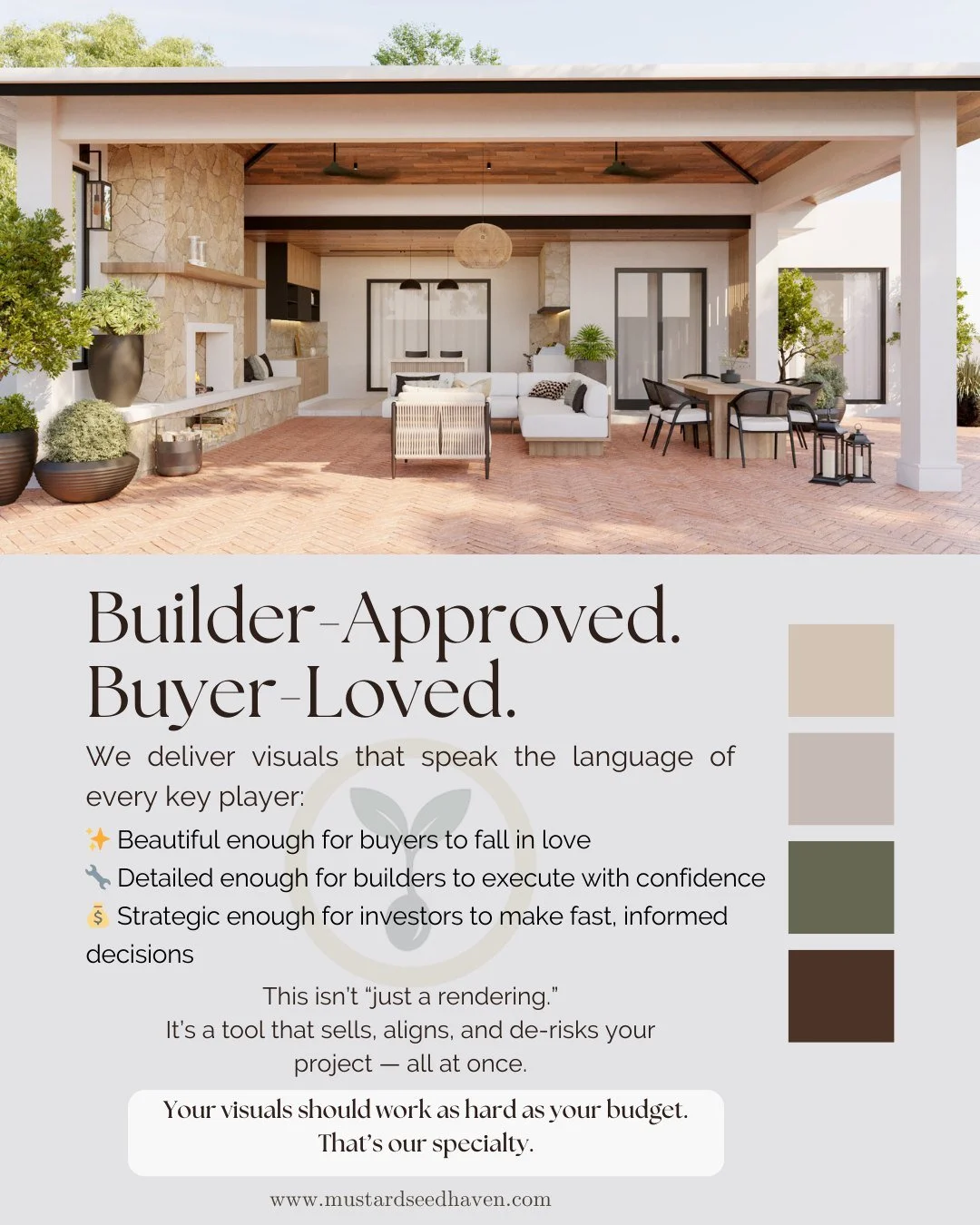 We sit in the sweet spot between designers and drafters &mdash; where vision meets precision.

✨ Inspiring enough for buyers
🔧 Detailed enough for builders
💰 Strategic enough for investors

Your project deserves visuals that do triple duty:
captiva