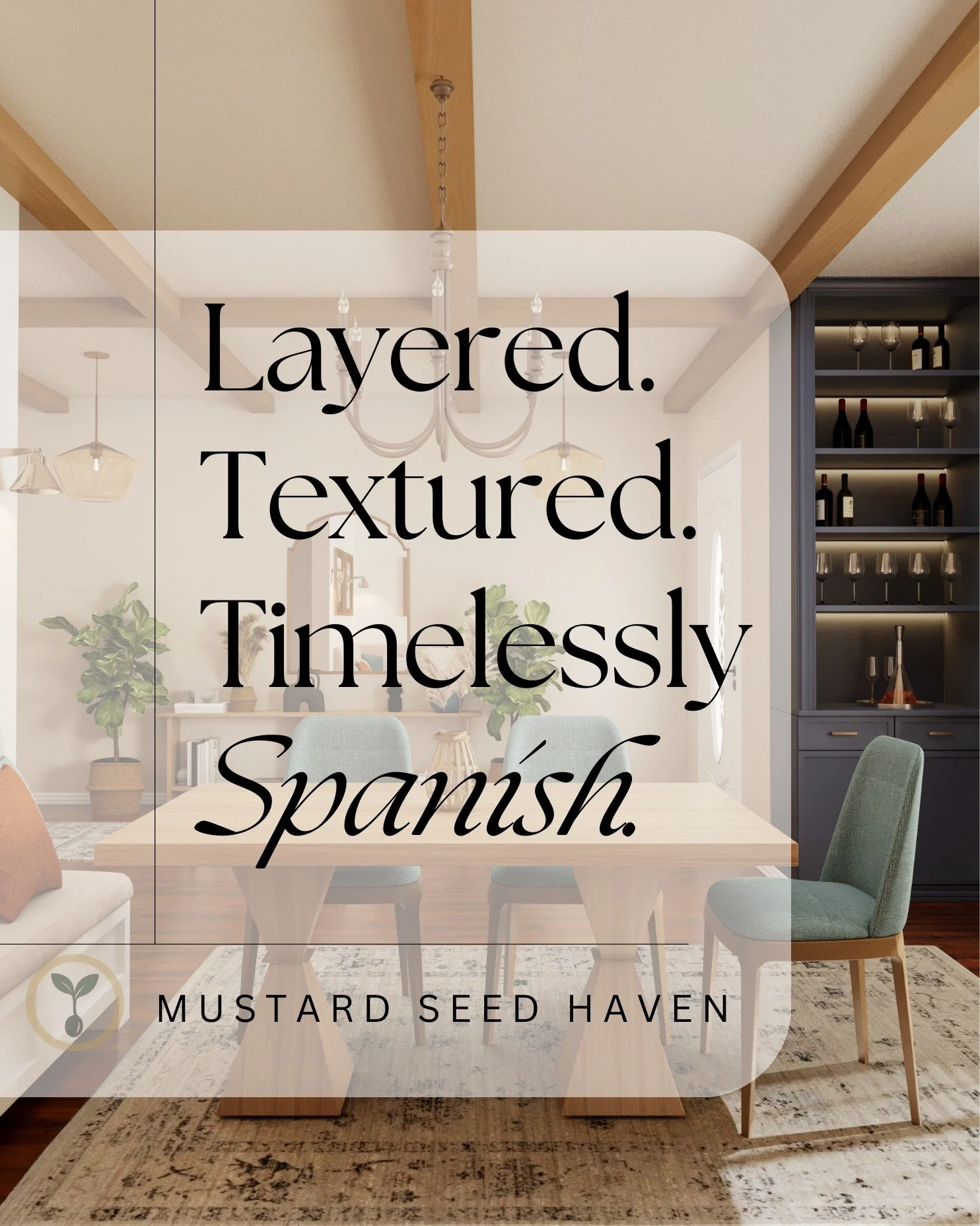 Layered. Textured. Timelessly Spanish.

What began as a clean, modern interpretation evolved into something warmer, richer, and more aligned with the client&rsquo;s heart.

Through visualization, she was able to see the space clearly &mdash; and real