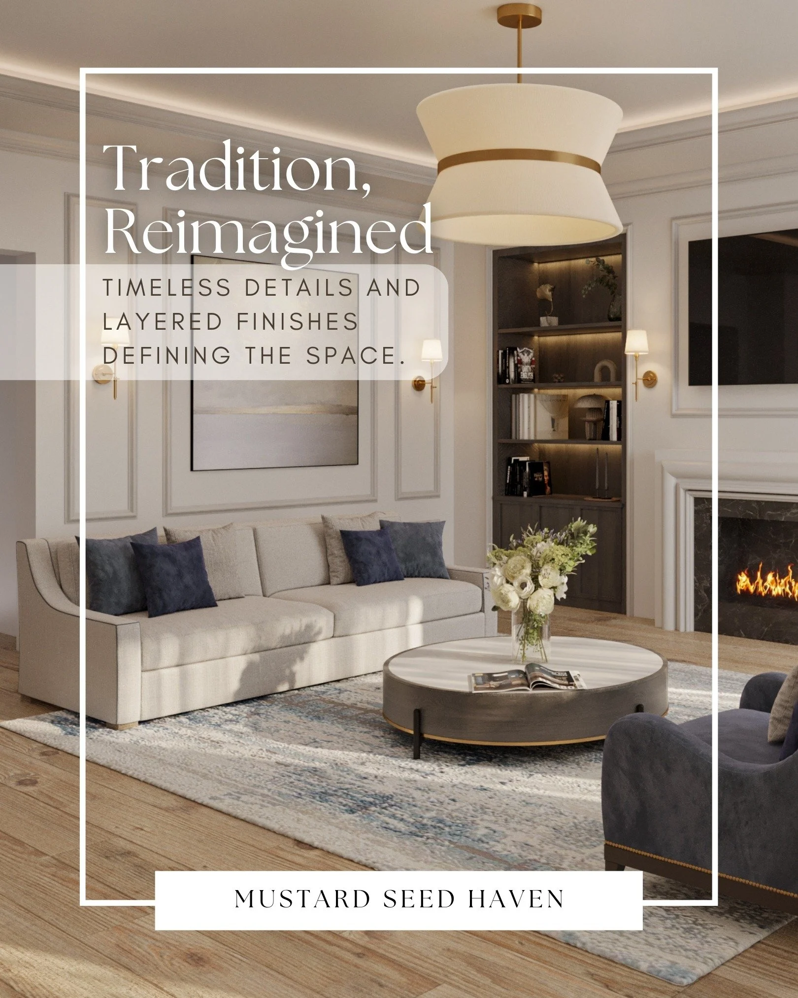 The floor plan didn&rsquo;t change.
The experience did.

In this concept we explored how traditional architectural details &mdash; framed cabinetry, classic tile selections, and warmer finishes &mdash; could transform the space without altering the l