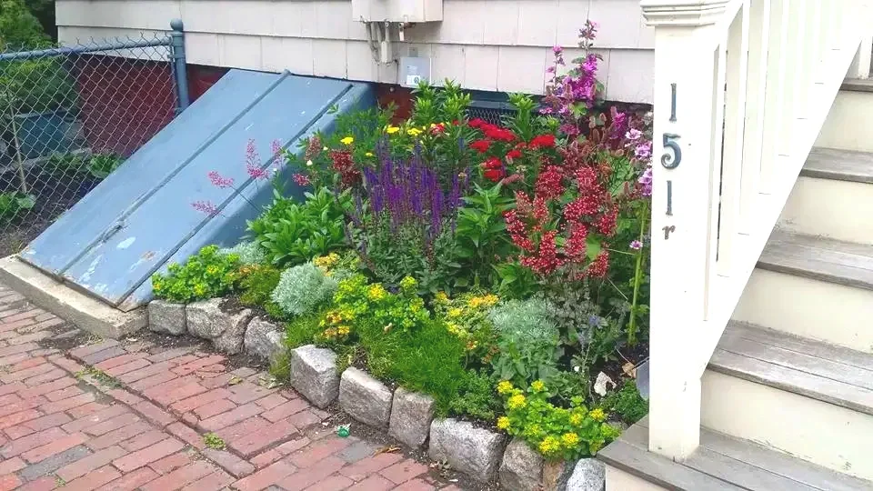 Small stairs, big impact, a micro perennial garden bringing charm to every step.