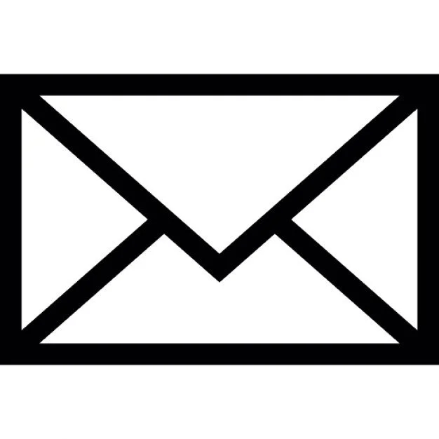 Black outline of an envelope icon with a triangle flap on a white background.