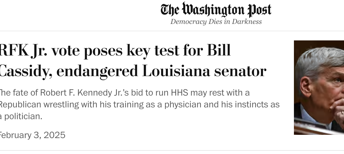 RFK Jr. vote poses key test for Bill Cassidy, endangered Louisiana senator