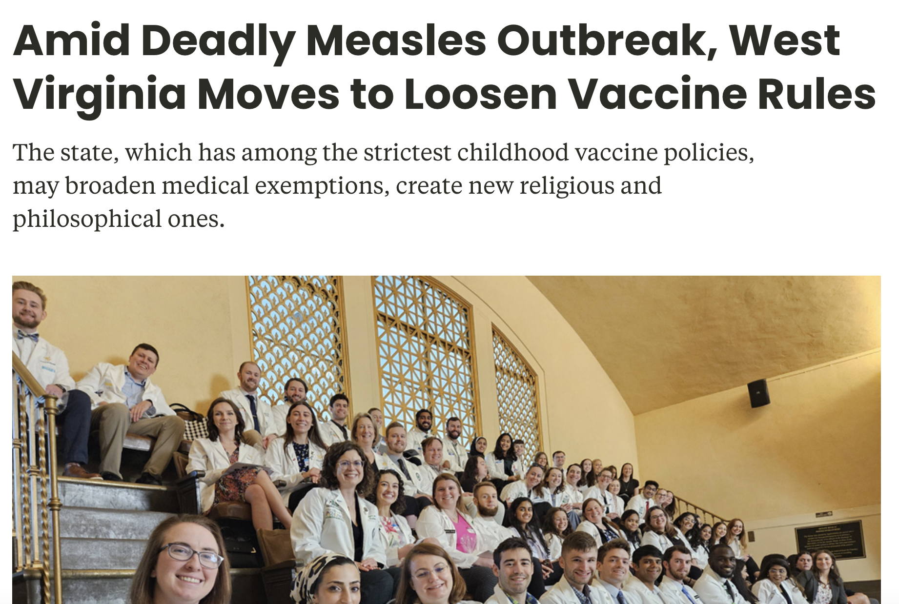 Amid Deadly Measles Outbreak, West Virginia Moves to Loosen Vaccine Rules