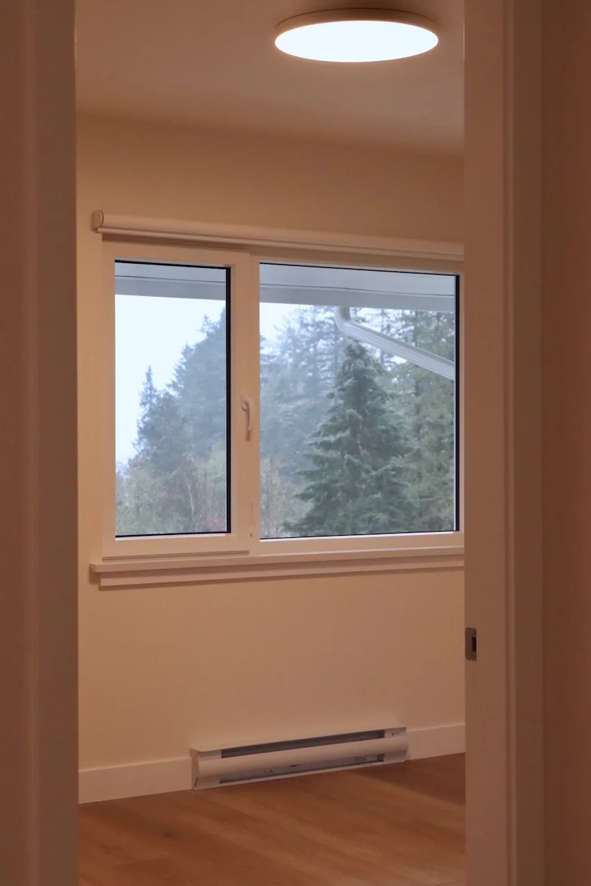 Interior construction details from the completed Salt Spring Island staff housing project. NDY Contracting delivered practical, high-quality finishes for long-term use.