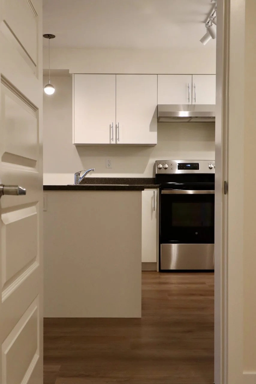 Interior construction details from the completed Salt Spring Island staff housing project. NDY Contracting delivered practical, high-quality finishes for long-term use.