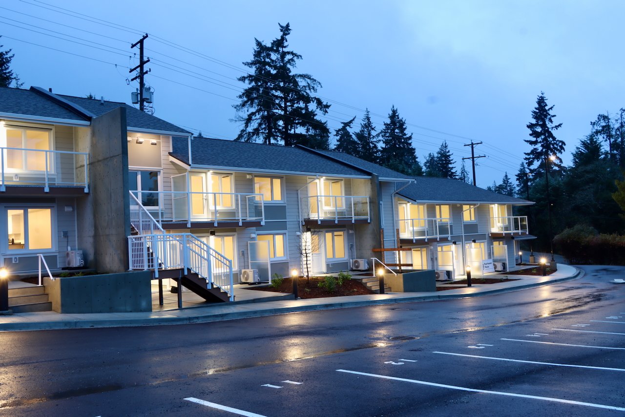 Completed exterior of staff housing on Salt Spring Island. NDY Contracting delivered durable, functional multi-family housing for the Lady Minto Hospital Foundation.