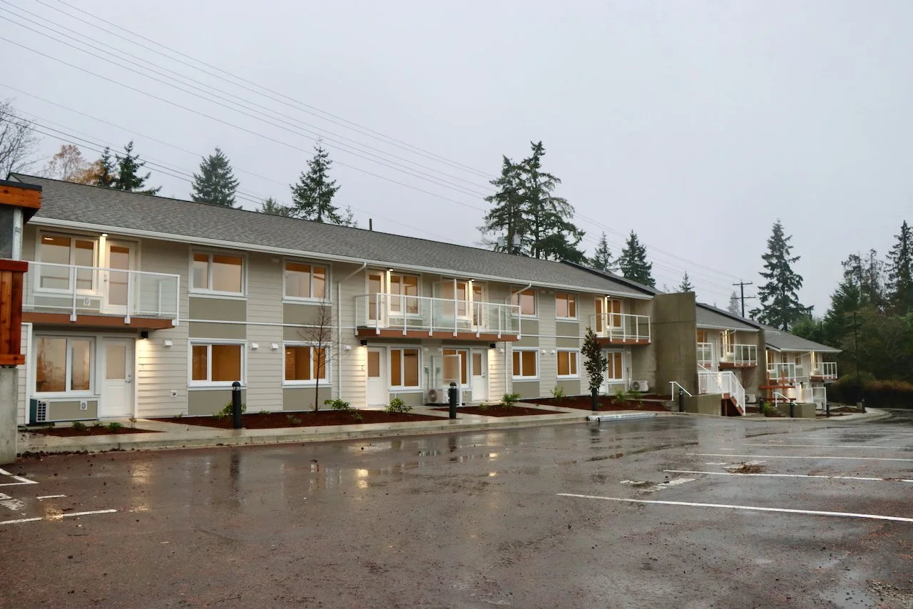Completed exterior of staff housing on Salt Spring Island. NDY Contracting delivered durable, functional multi-family housing for the Lady Minto Hospital Foundation.