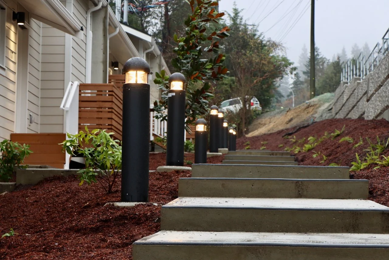 Completed exterior of staff housing on Salt Spring Island. NDY Contracting delivered durable, functional multi-family housing for the Lady Minto Hospital Foundation.