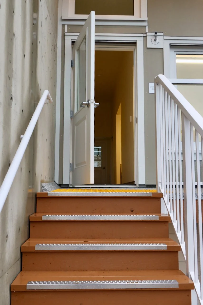 Interior construction details from the completed Salt Spring Island staff housing project. NDY Contracting delivered practical, high-quality finishes for long-term use.