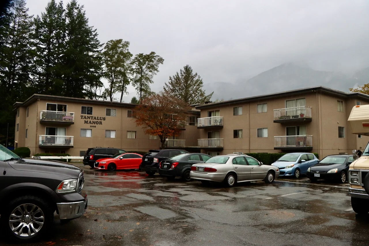 Existing affordable housing at the Tantalus site in Squamish prior to retrofit. NDY Contracting will lead a deep energy retrofit beginning in 2026.