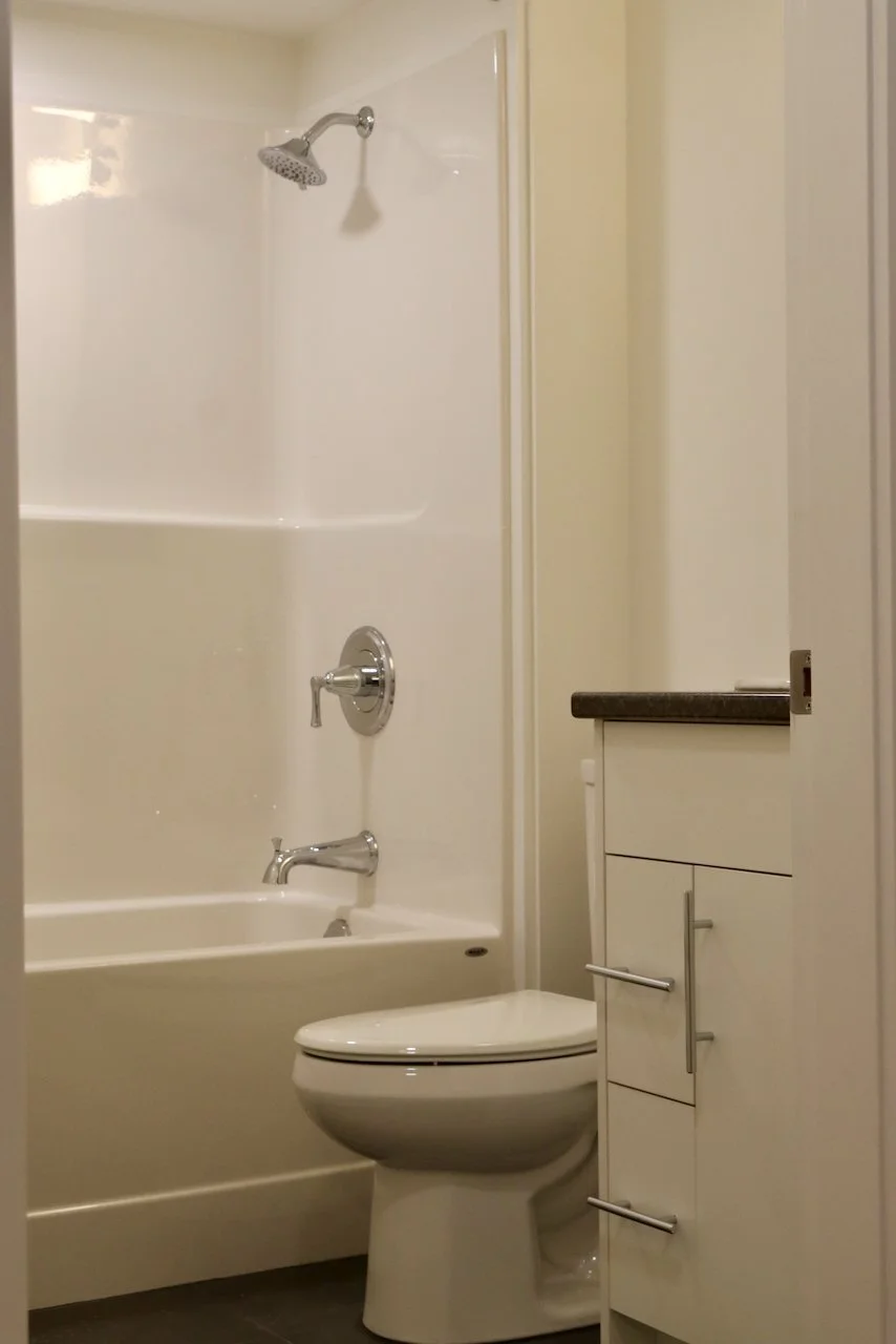 Interior construction details from the completed Salt Spring Island staff housing project. NDY Contracting delivered practical, high-quality finishes for long-term use.