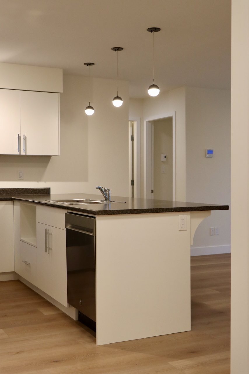 Interior construction details from the completed Salt Spring Island staff housing project. NDY Contracting delivered practical, high-quality finishes for long-term use.