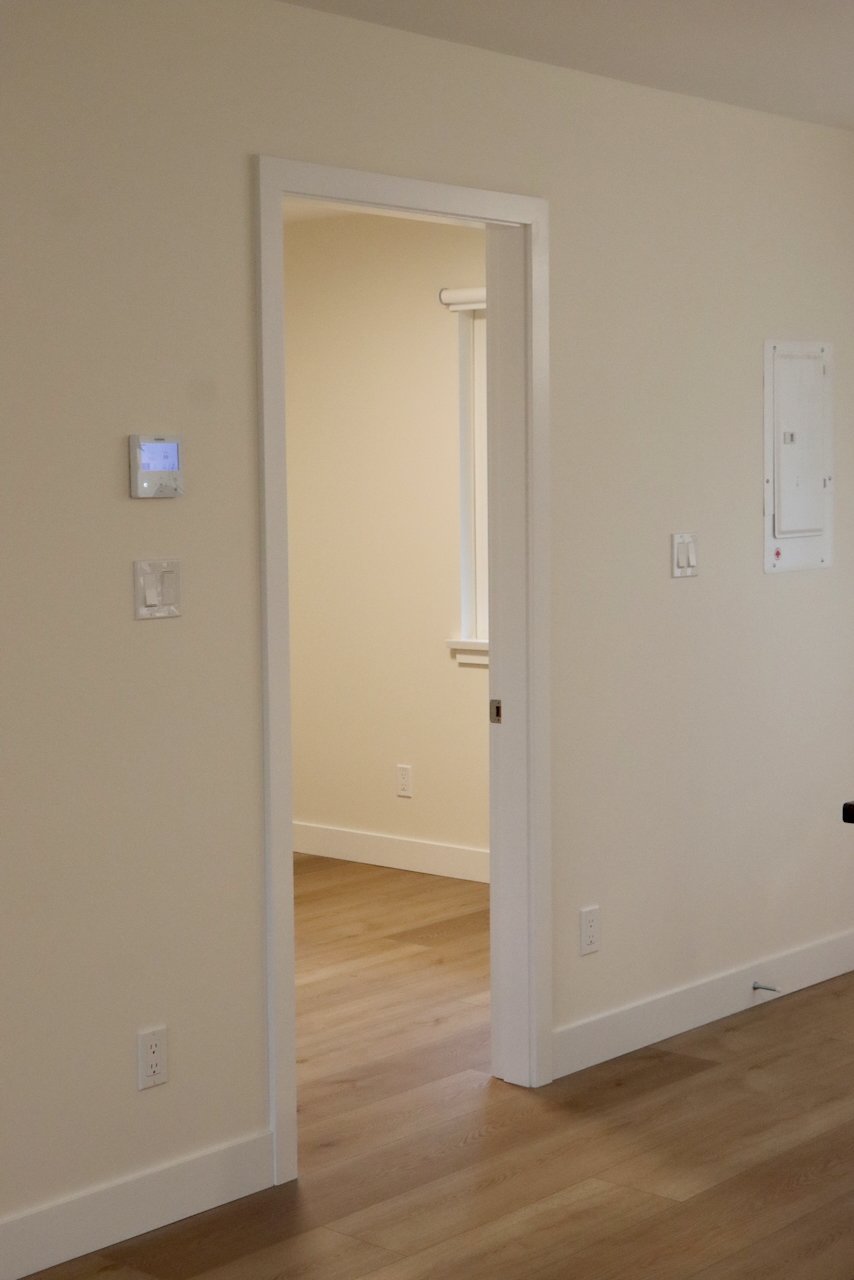 Interior construction details from the completed Salt Spring Island staff housing project. NDY Contracting delivered practical, high-quality finishes for long-term use.